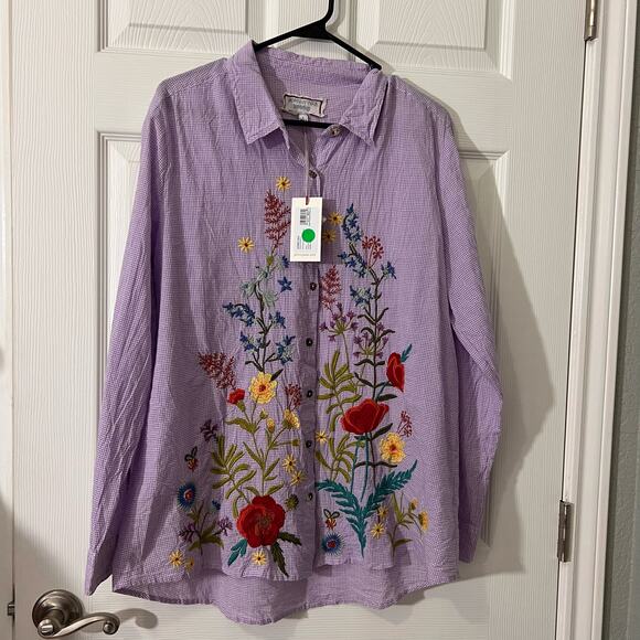 NWT, Johnny Was, blouse, with beautiful embroidery embellishments. - Picture 2 of 8